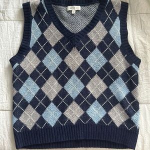 Blue argyle sweater vest from Better Be